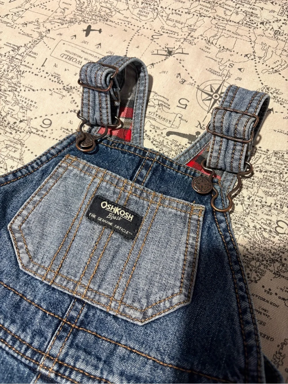 OshKosh B'gosh Toddler Denim Overalls in Distressed Blue